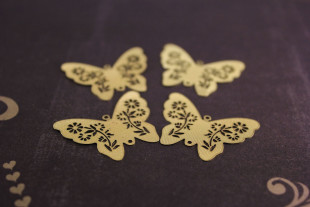 Филигранные элементы 2.7 см бабочка 4 шт под золото