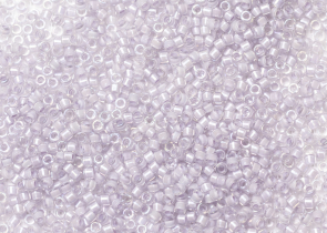 Бисер Япония MIYUKI Delica цилиндрический 11/0 5г DB-0080 бледно-лаванный радужный с цветной линией